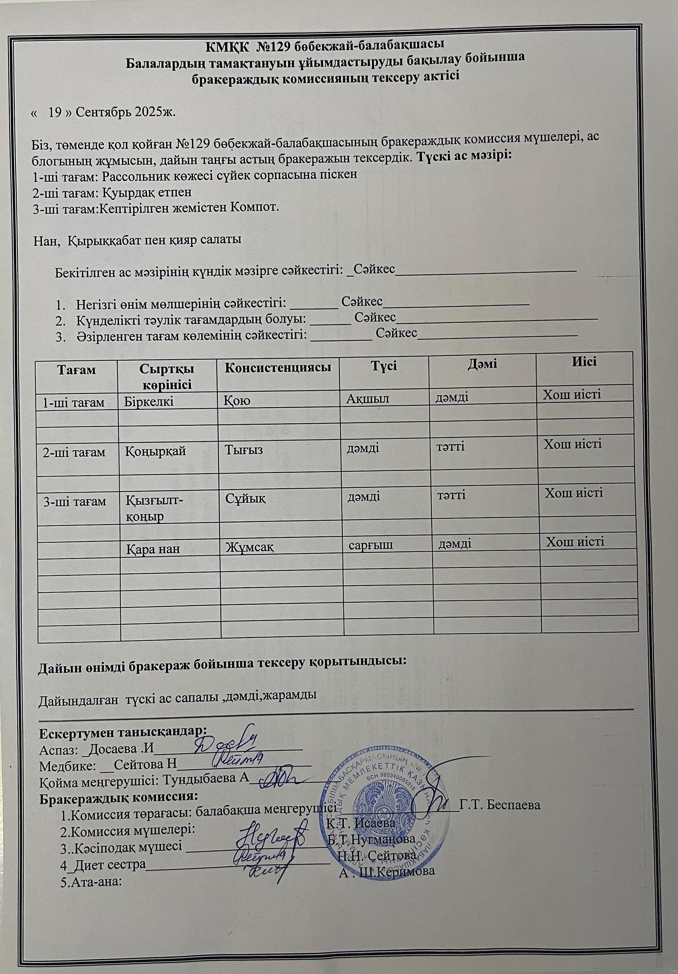 Тамақтандыруды ұйымдастыру